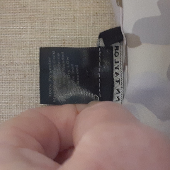 AnnTaylor Loft size small petite silky polyester ruffle sleeve top - Picture 7 of 8